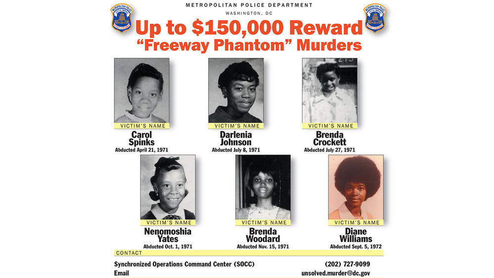 Freeway Phantom victims and reward poster