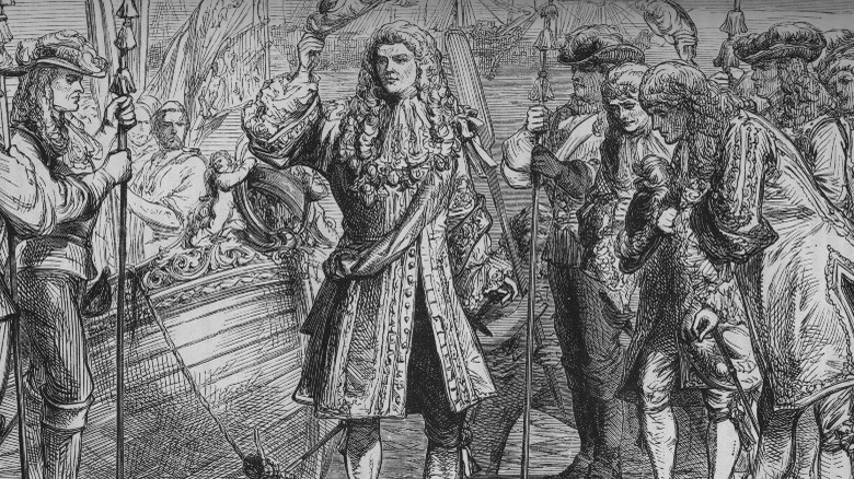 King James II arriving on boat