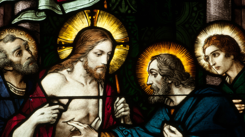 stained glass of jesus