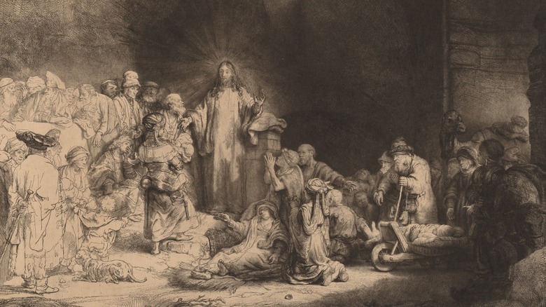 engraving depicting jesus preaching