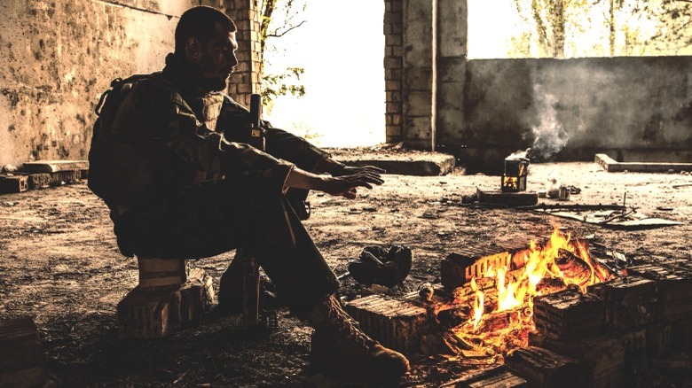 Special Forces soldier sitting