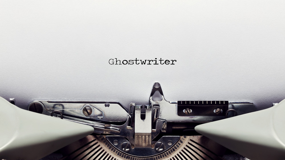 The word ghostwriter on a typewritten page