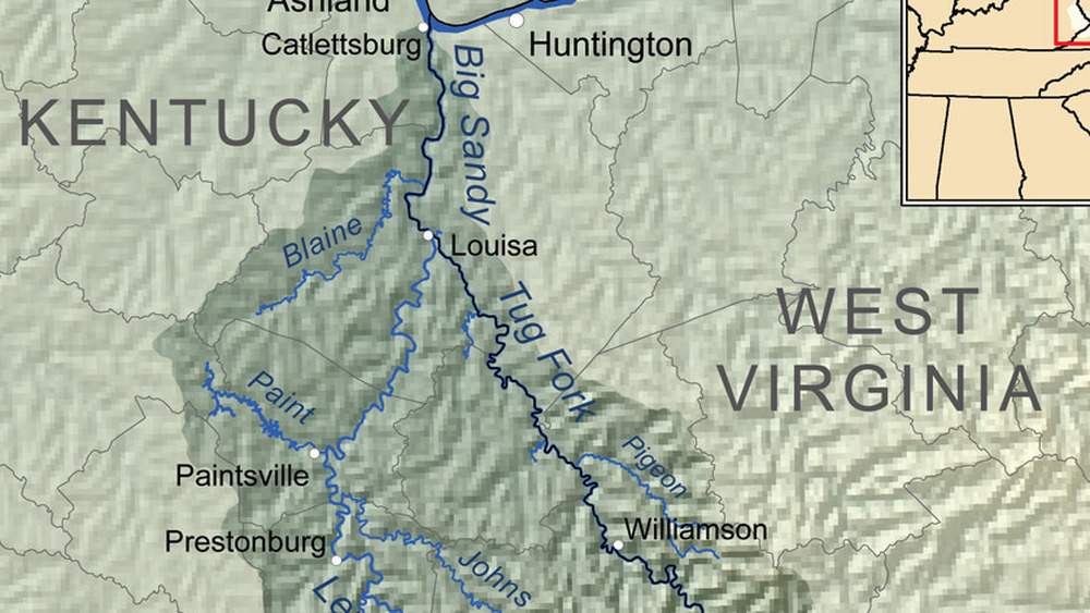 West Virginia/Kentucky border where Hatfields and McCoys lived