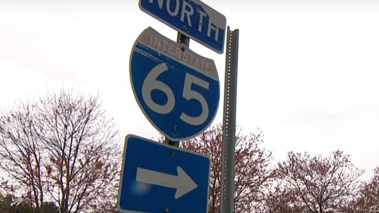 Road sign for I-65