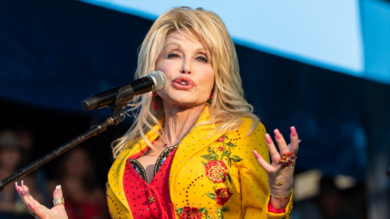 Dolly Parton performing onstage