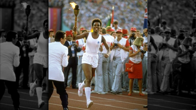 Gina Hemphill with olympic torch