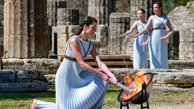 olympic flame lighting ceremony