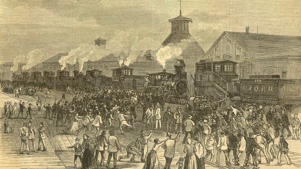 Blockade of Engines during Great Railroad Strike 1877