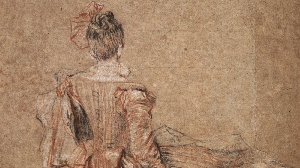 Portrait of a woman from behind -- 18th century