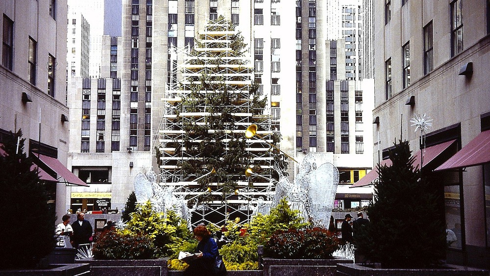 Rockefeller Center Christmas Tree with scaffolding