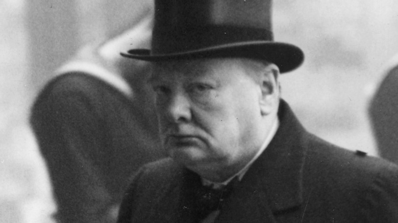 Churchill in a top hat