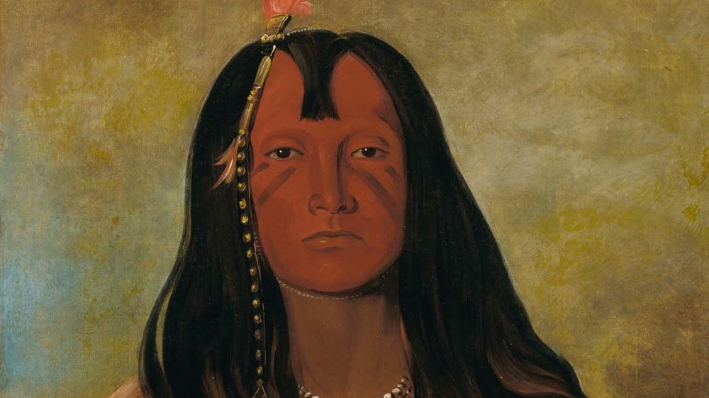 H'co-a-h'co-a-h'cotes-min, No Horns on His Head, a Brave, George Catlin, 1832