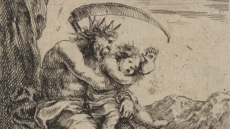 artwork of Kronos devouring his child 