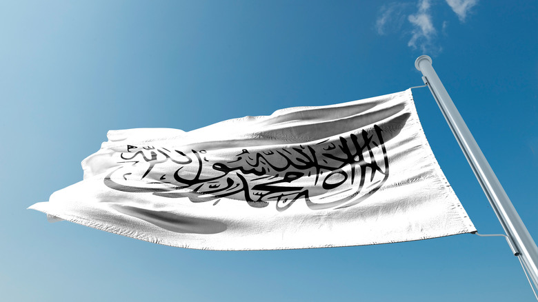 A flag of Afghanistan under Taliban rule