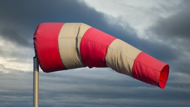 A weather windsock