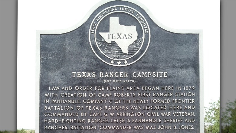 Texas Ranger Campsite monument