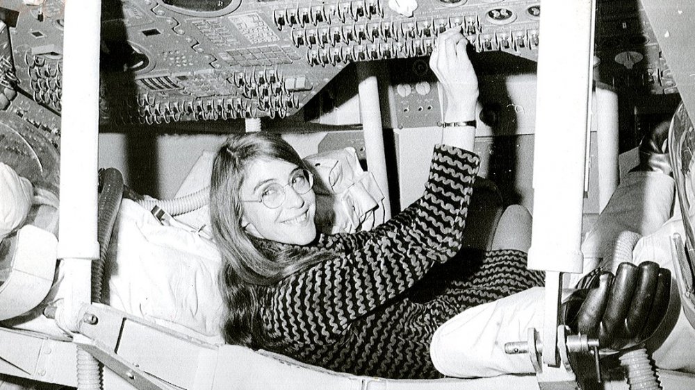 Margaret Hamilton at work programming