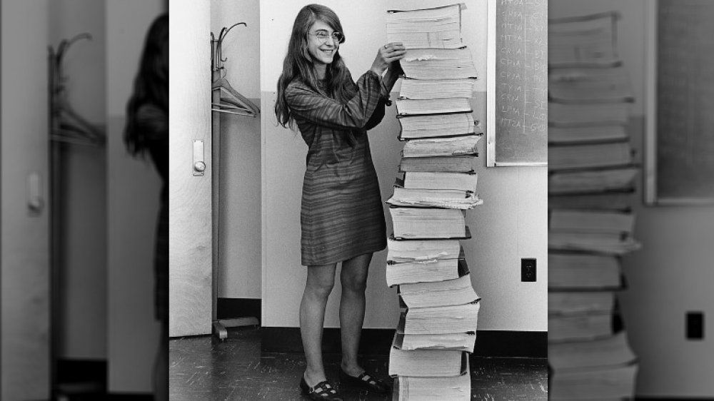 Margaret Hamilton stack of code programming NASA