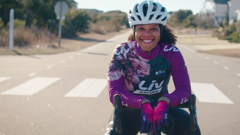 Cyclist Ayesha McGowan smiling