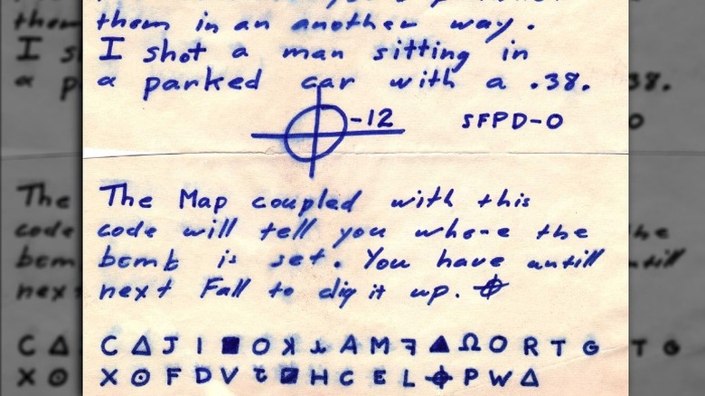 Zodiac Killer letter and cypher