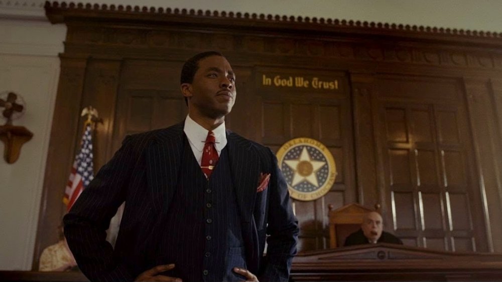 Chadwick Boseman as Thurgood Marshall in Marshall