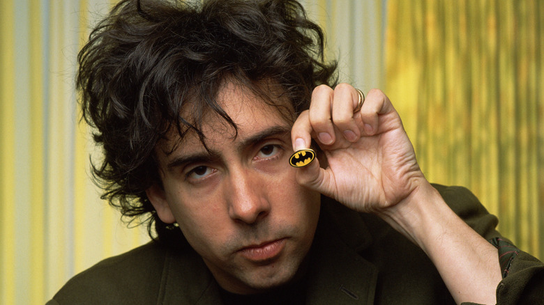 Tim Burton with a Batman pin