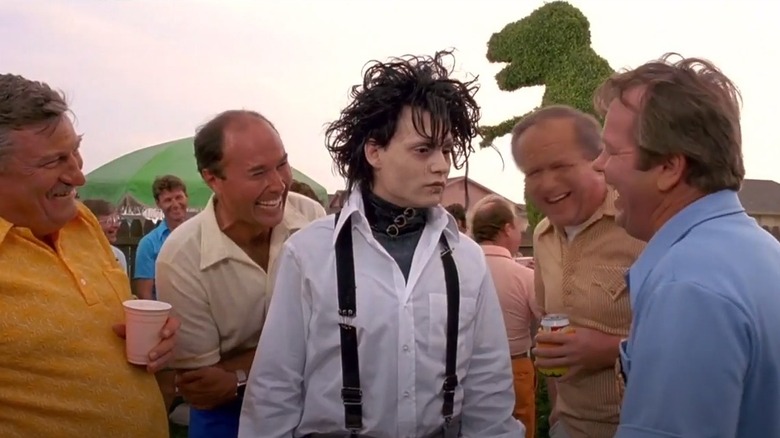 Johnny Depp tries to fit in as Edward Scissorhands