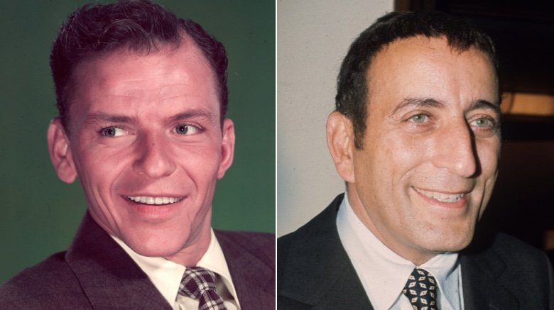 Frank Sinatra, Tony Bennett close up shots