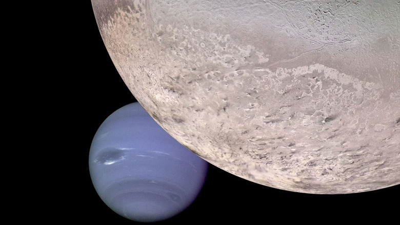 Montage of Neptune and Triton.