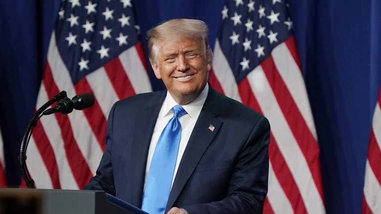 trump smiling