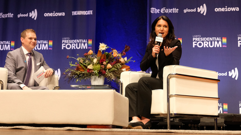 Tulsi Gabbard speaking at presidential forum