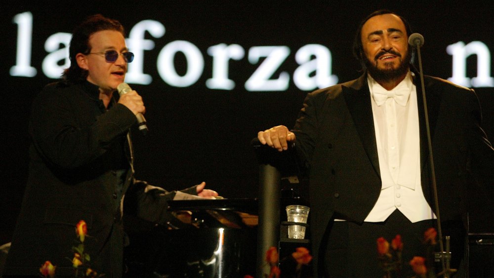 Bono and Luciano Pavarotti