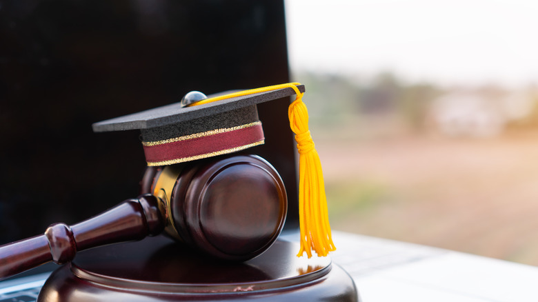 gavel with mortar board