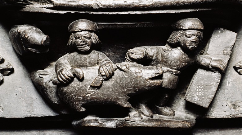 Misericord in Wells Cathedral