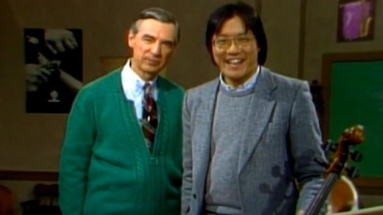 Mr. Rogers and Yo-Yo Ma posing