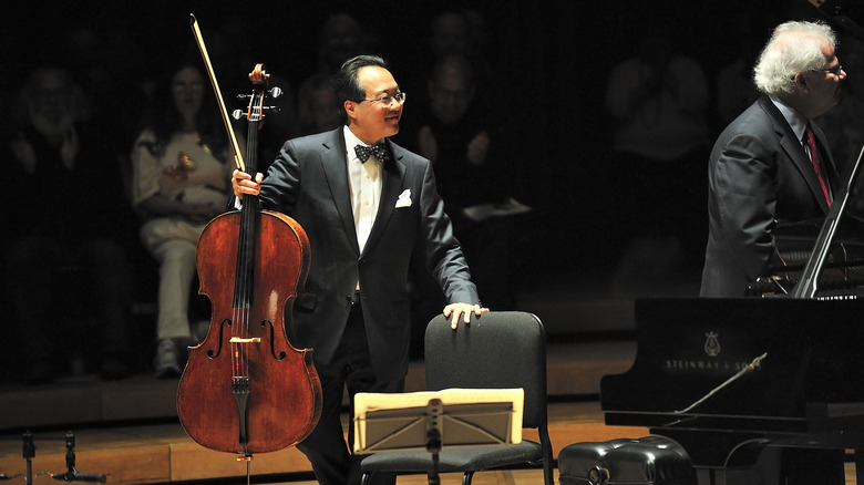 Yo-Yo Ma holding cello