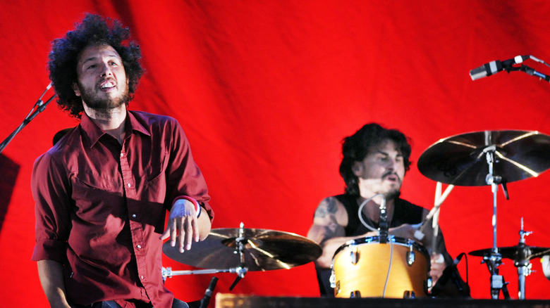Zack De La Rocha performing at a festival in 2008
