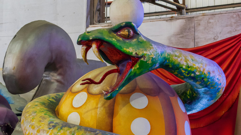 Mardi Gras float featuring a snake