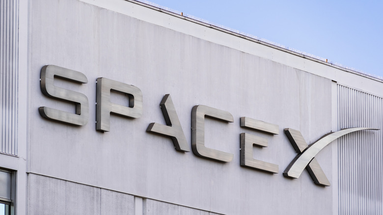 SpaceX logo on building