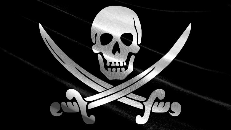 Jolly Roger flag with swords