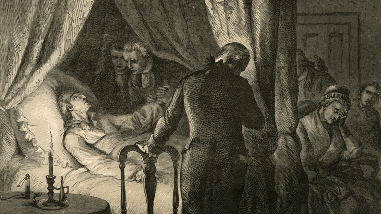 Drawing of the death of George Washington