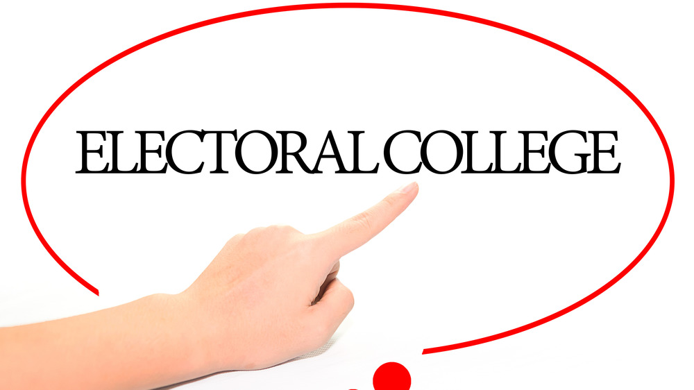 Thought bubble with "electoral college" written inside