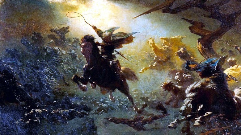 painting of the wild hunt