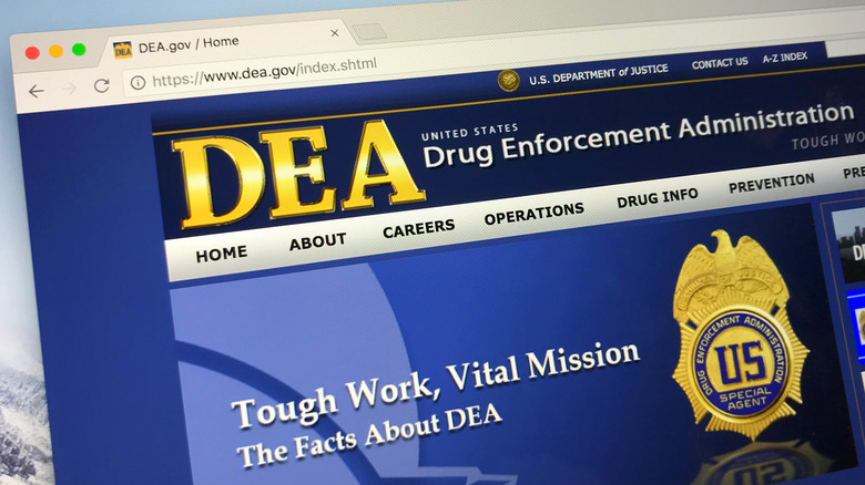 DEA website on computer