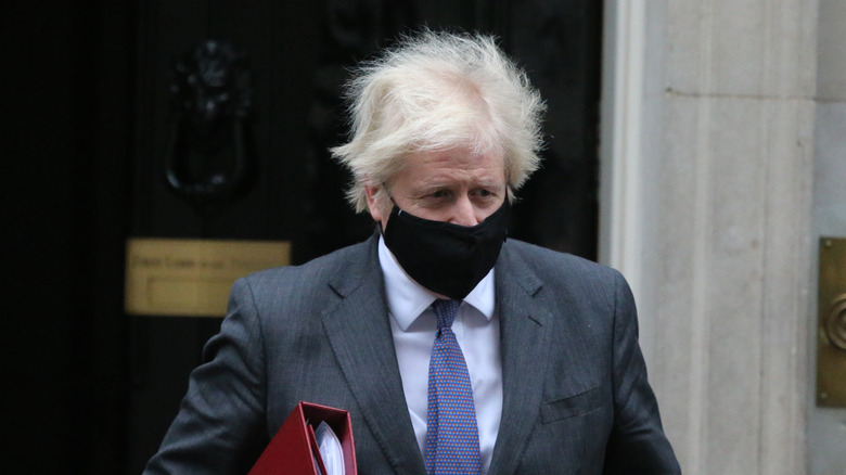 Boris Johnson leaving Downing Street in 2021