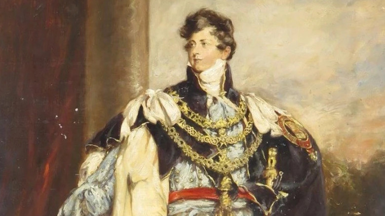 George IV Prince of Wales in ornate blue robes and gold chains