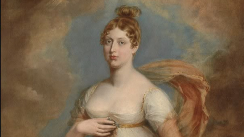 Portrait of Princess Charlotte Augusta of Wales in a white flowing dress