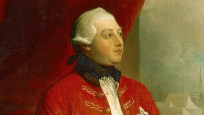 Portrait of King George III wearing a red jacket