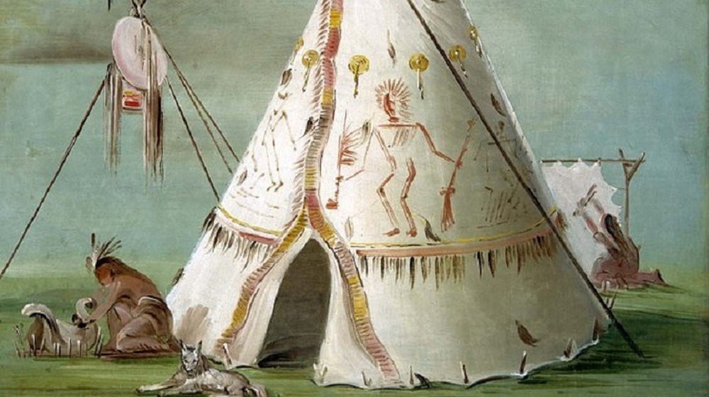 Crow Lodge circa 1832 by George Catlin