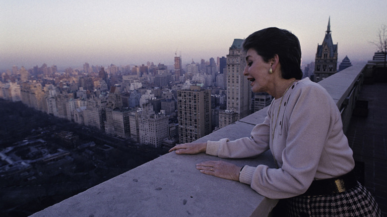 Leona Helmsley looking down on Central Park